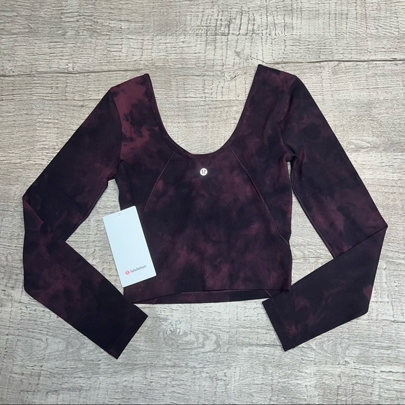 lululemon Align Long Sleeve Shirt DIDC size 6 Diamond dye cassis black - Picture 3 of 8